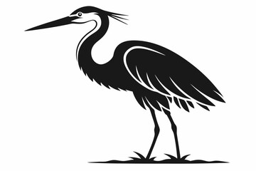 egret line art silhouette vector illustration