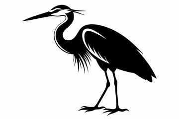 egret line art silhouette vector illustration