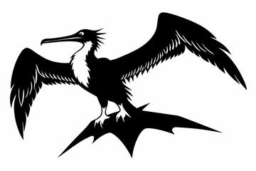 frigatebird line art silhouette vector illustration