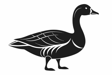greylag goose line art silhouette vector illustration