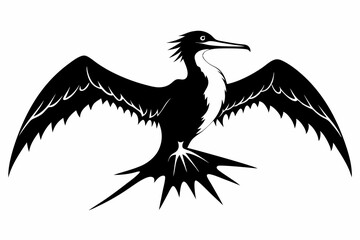 frigatebird line art silhouette vector illustration