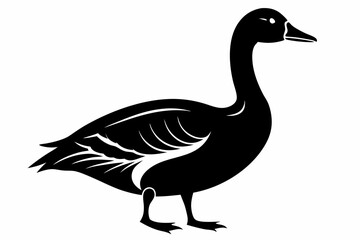 greylag goose line art silhouette vector illustration