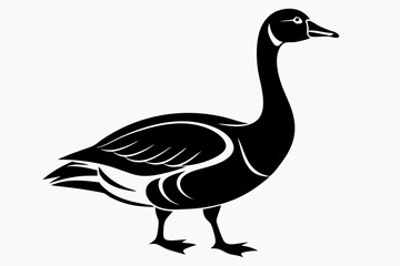 greylag goose line art silhouette vector illustration