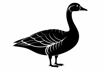 greylag goose line art silhouette vector illustration