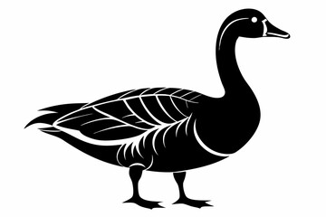 greylag goose line art silhouette vector illustration