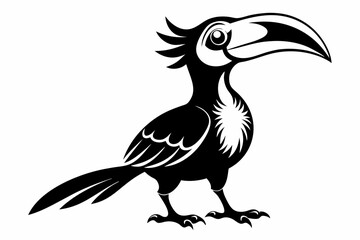hornbill line art silhouette vector illustration