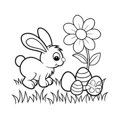 easter bunny with flower