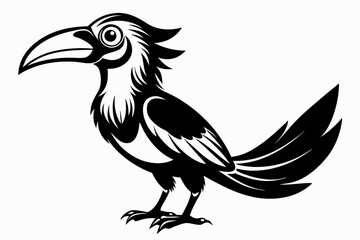 hornbill line art silhouette vector illustration