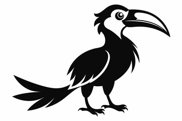 Fototapeta premium hornbill line art silhouette vector illustration