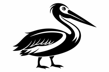 pelican line art silhouette vector illustration