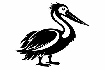 pelican line art silhouette vector illustration