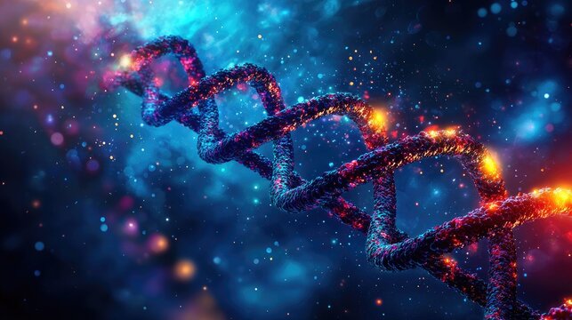 Spiral Structure of Colorful DNA Helix in Cosmic Background Glow