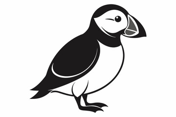 puffin line art silhouette vector illustration
