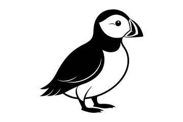 puffin line art silhouette vector illustration