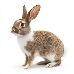 Obraz premium Happy easter bunny celebrates easter day with colorful eggs in nature