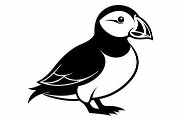 puffin line art silhouette vector illustration
