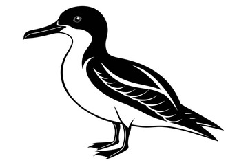 shearwater line art silhouette vector illustration