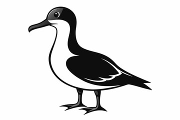 shearwater line art silhouette vector illustration