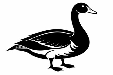 snow goose line art silhouette vector illustration