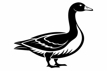 snow goose line art silhouette vector illustration