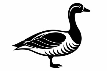 snow goose line art silhouette vector illustration