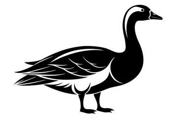 snow goose line art silhouette vector illustration