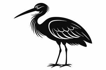 stork bird line art silhouette vector illustration
