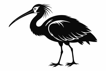 stork bird line art silhouette vector illustration