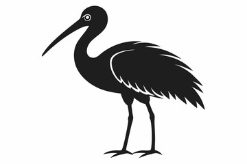 stork bird line art silhouette vector illustration
