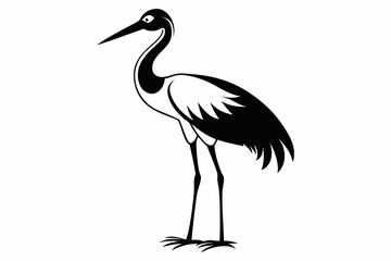 stork bird line art silhouette vector illustration