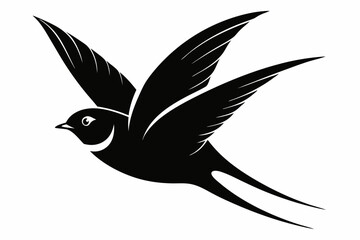 swallow bird line art silhouette vector illustration