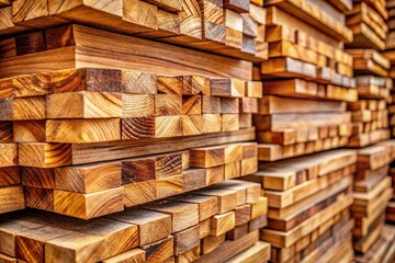 Fototapeta premium Vertical Layers of Eucalyptus Wood Texture Background - Natural Wooden Stack