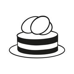 Easter Cake with Eggs, Hand-Drawn Vector Illustration