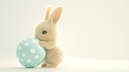 Happy easter day bunny with easter egg springtime delight cute rabbit