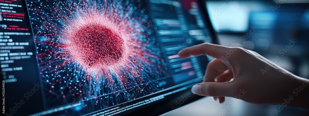 Poster digital interface with data visualization and interactive touchscreen