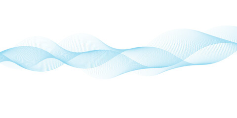 Abstract vector background with blue wavy lines. Blue wave background. Blue lines vector illustration. Curved wave. Abstract wave element.	
