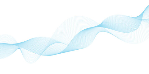 Abstract vector background with blue wavy lines. Blue wave background. Blue lines vector illustration. Curved wave. Abstract wave element.	