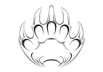 Tribal Tiger Claw Tattoo Design – Black and White Vector Illustration with Sharp Tribal Elements