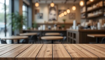 A Rustic Wooden Table Inviting You Into A Warmly Lit, Bustling Cafe, The Aroma Of Freshly Brewed Coffee And Friendly Chatter Filling The Air, With A Softly Blurred Background