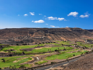golf course on the south coast of Fuerteventura, an oasis of green in the desert