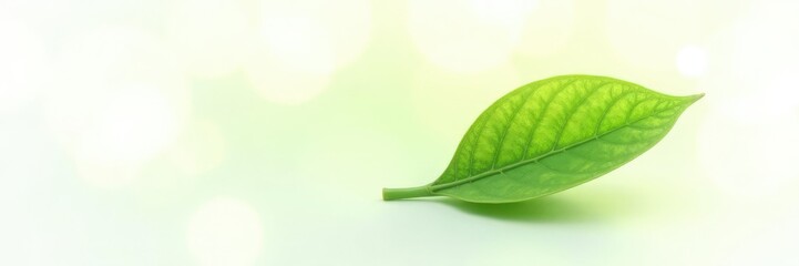 Obraz premium Single leaf isolated on white background with light effects, nature, leaf details