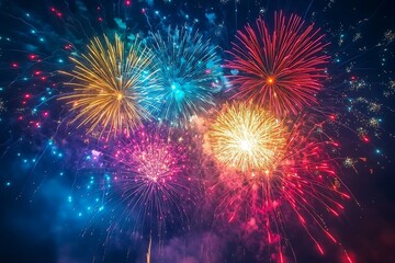 Colorful Fireworks Celebration Burst