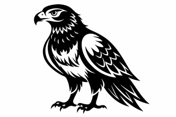 buzzard bird line art silhouette vector illustration