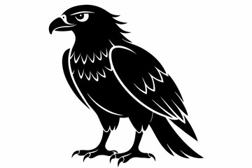 buzzard bird line art silhouette vector illustration