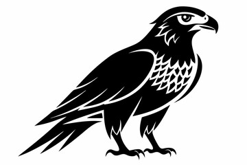 buzzard bird line art silhouette vector illustration