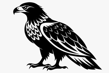 buzzard bird line art silhouette vector illustration