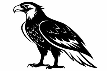 buzzard bird line art silhouette vector illustration
