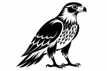 buzzard bird line art silhouette vector illustration