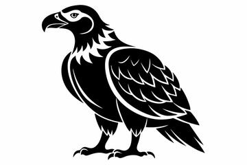 Fototapeta premium buzzard bird line art silhouette vector illustration