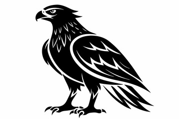 buzzard bird line art silhouette vector illustration